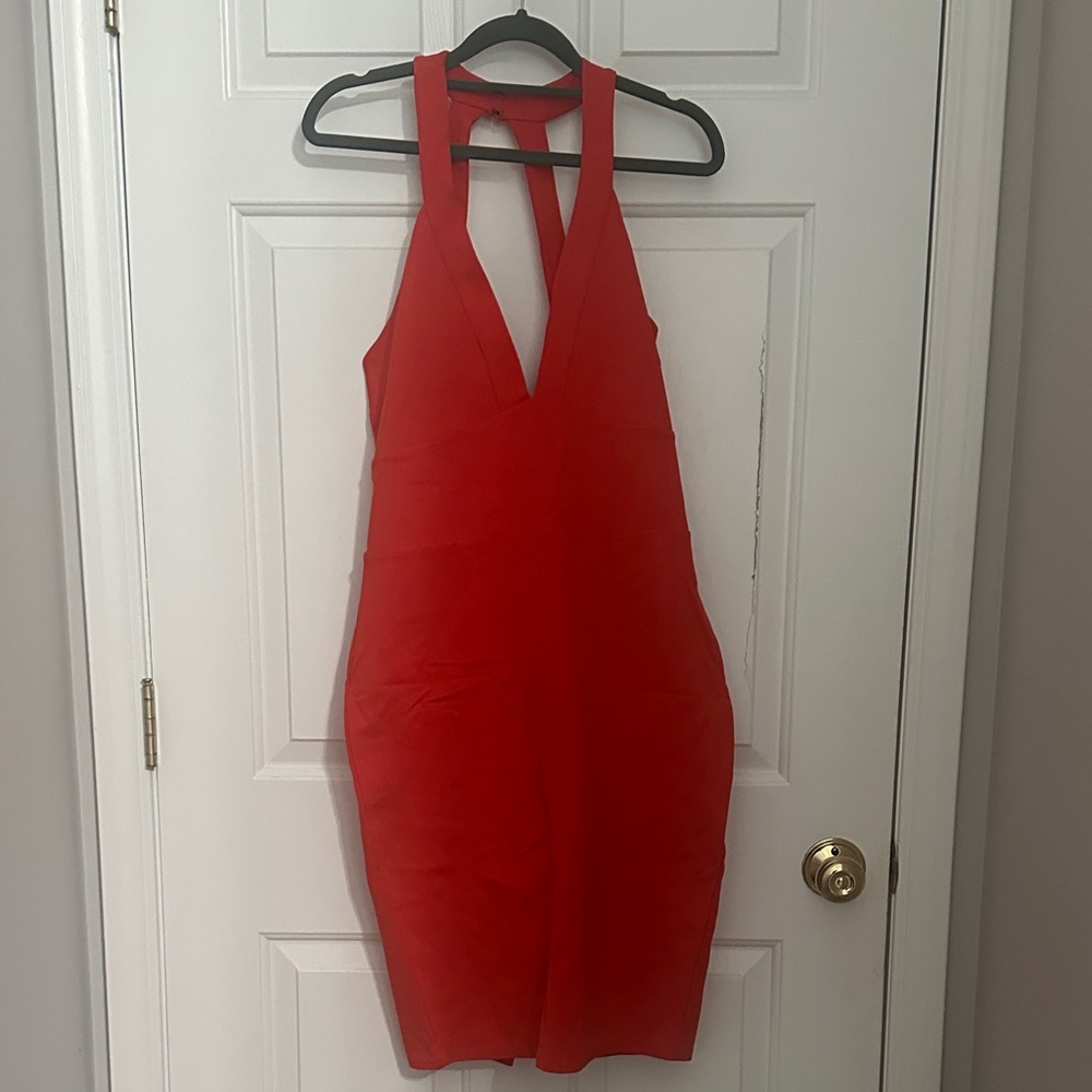 NWT H&M Elegant Red Halter Dress